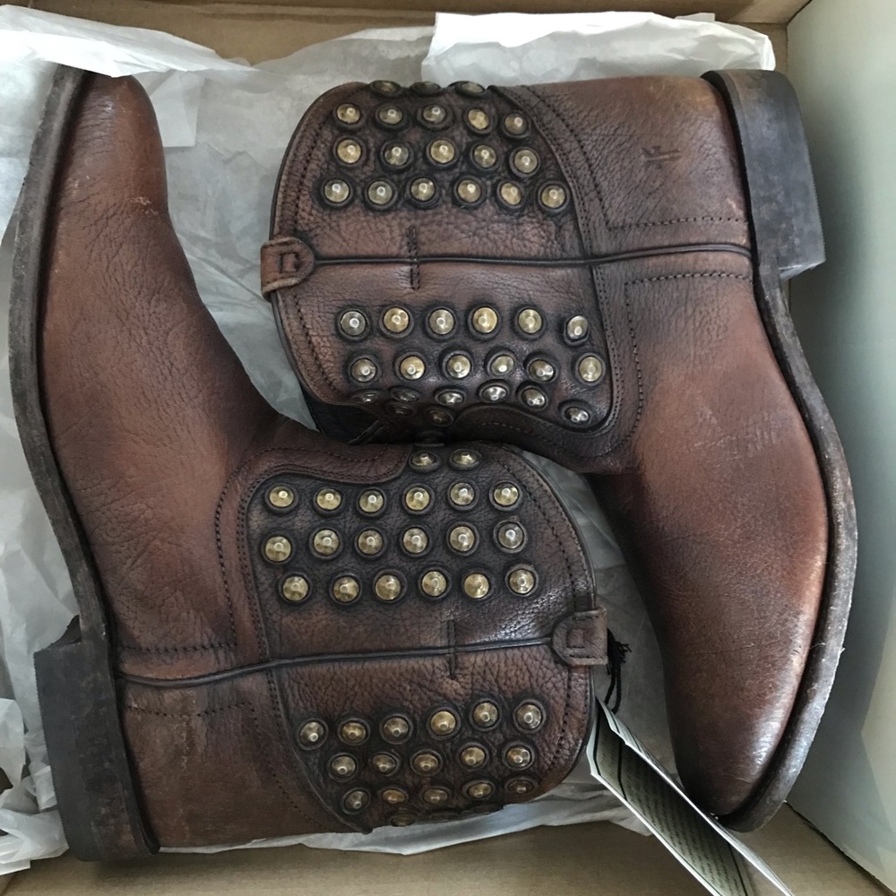 Frye Wyatt Disc Short Boot Cognac Women’s Size 11 - Picture 7 of 8